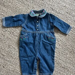 Vintage Sesame Street Kids Overalls with Embroidered Details
